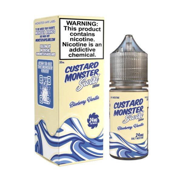Custard Monster Salt TFN –  Blueberry Vanilla 30mL (Swirl Edition)