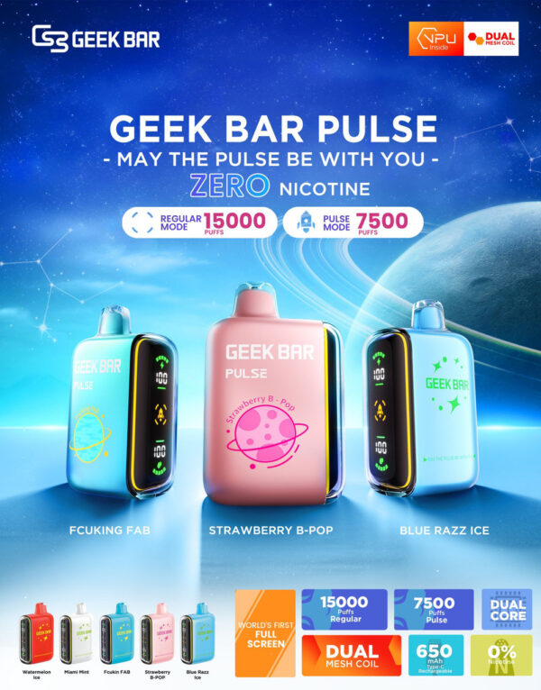 Geek Vape Pulse 15,000 Puff Zero Nicotine Disposable