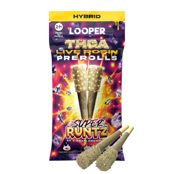 Looper – THC-A Live Rosin Pre-Rolls (2pk) - Image 3
