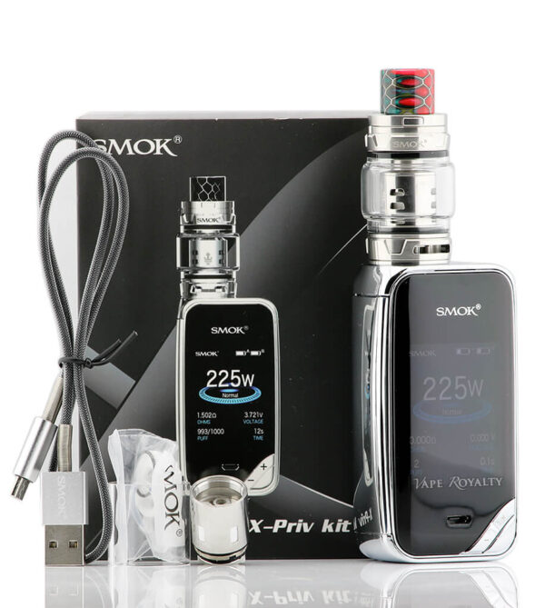 SMOK X-PRIV 225W Kit w/ TFV12 Prince Tank – Chrome - Image 4